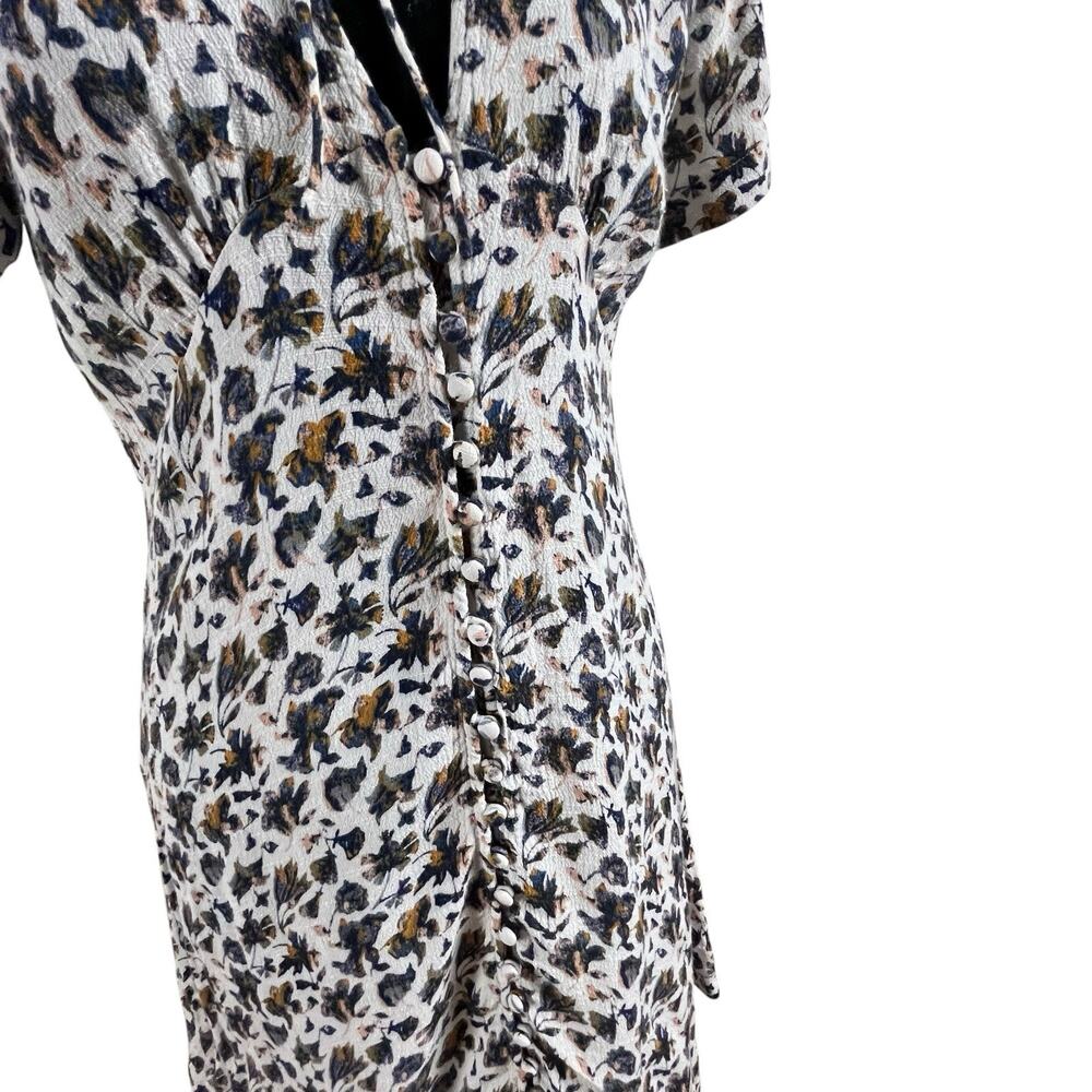 Free People Floral Mini Dress Sz 2 Button Front Flowy Boho Romantic Melody EUC - Picture 4 of 16